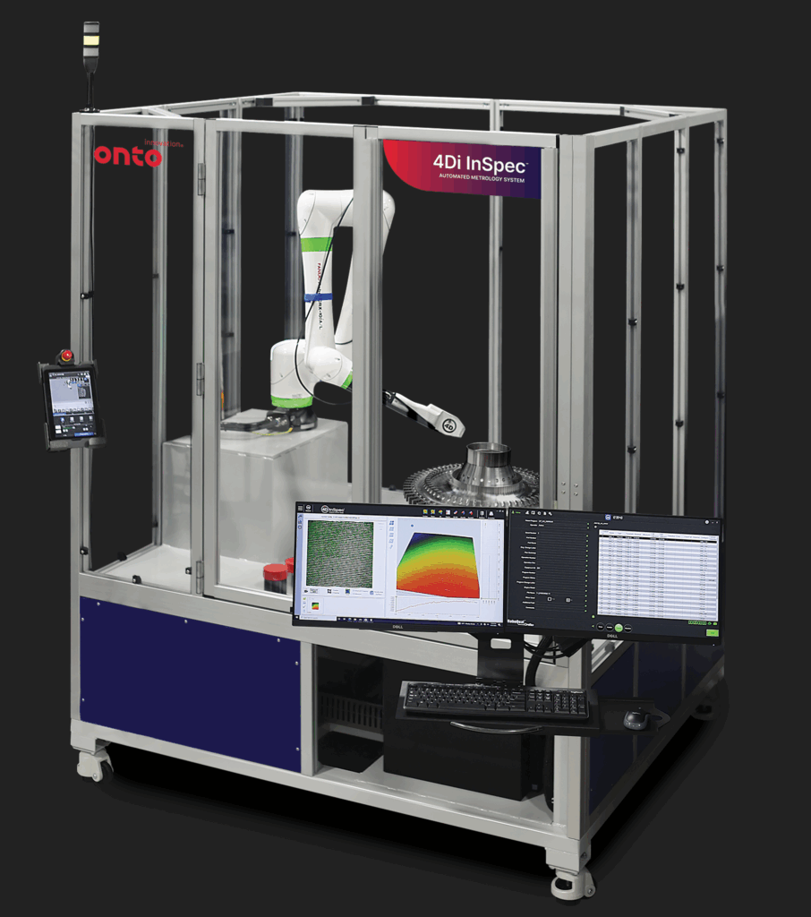 4D InSpec Automated Measurement System（AMS）の画像。4D InSpecと協働ロボットを組み合わせ、欠陥・形状などの計測を自動化したソリューション。